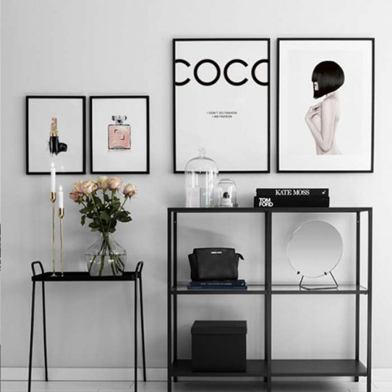 SIMP Four-Grid Metal Shelf W80xW120, Black SIMP Four-Grid Metal Shelf W80xW120, Black